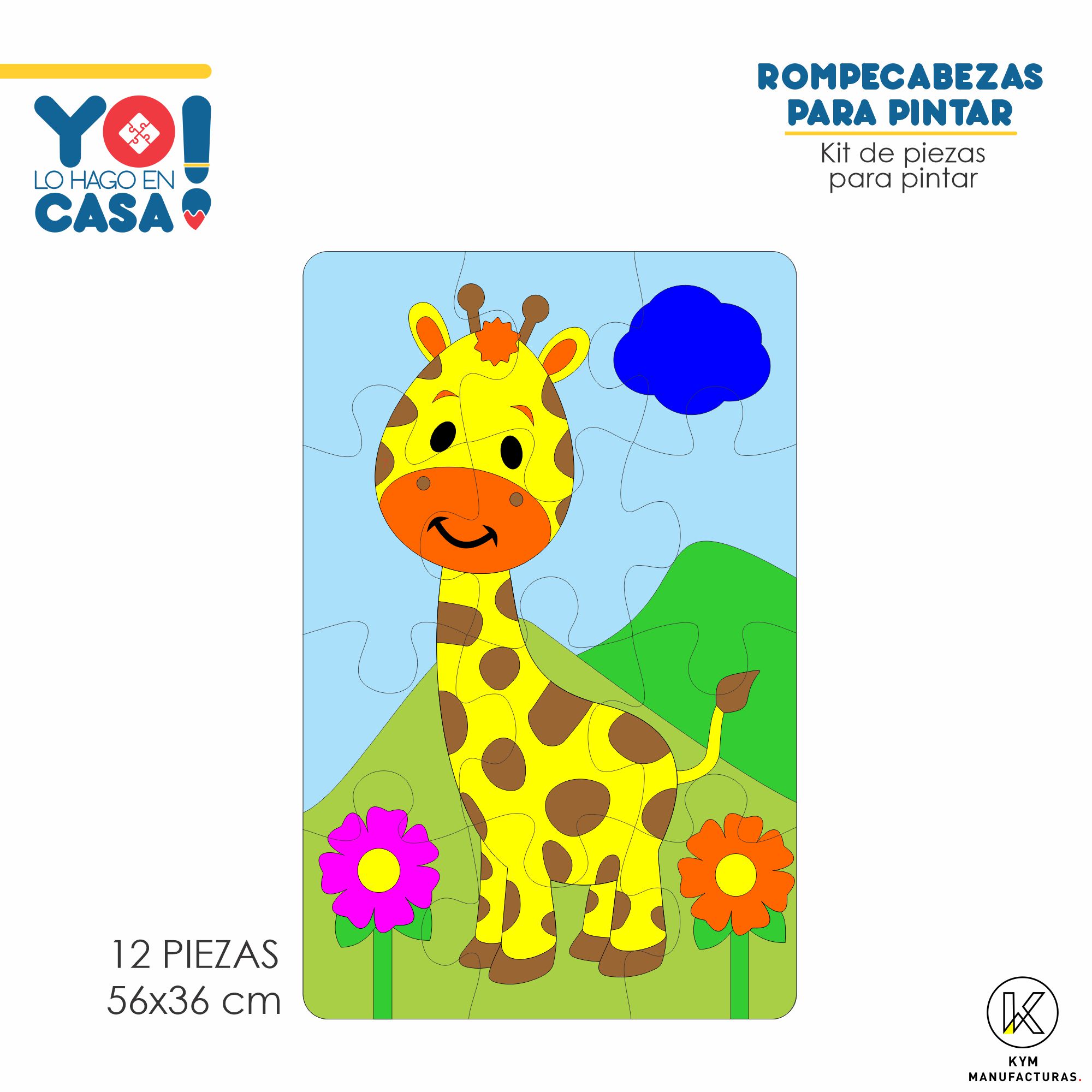 Rompecabezas para pintar jirafa