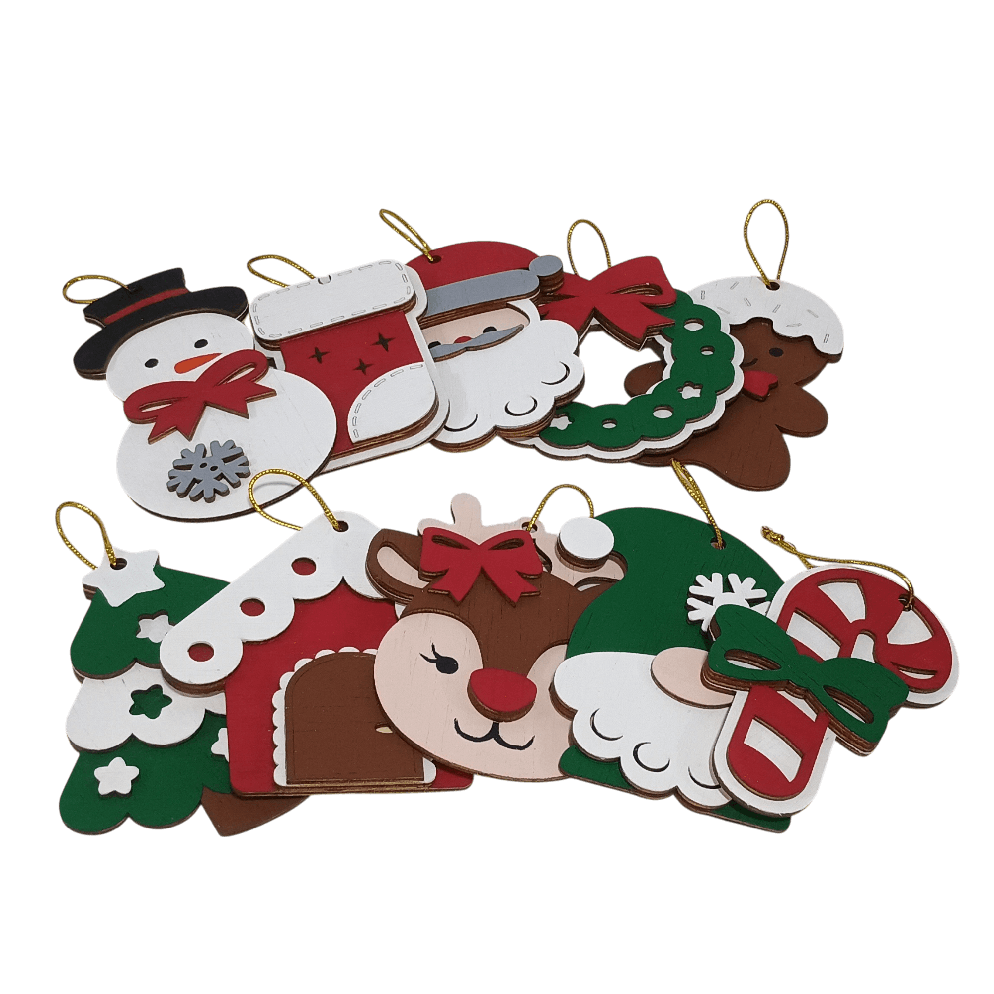 Adornos para arbol navieño para pintar x10 und