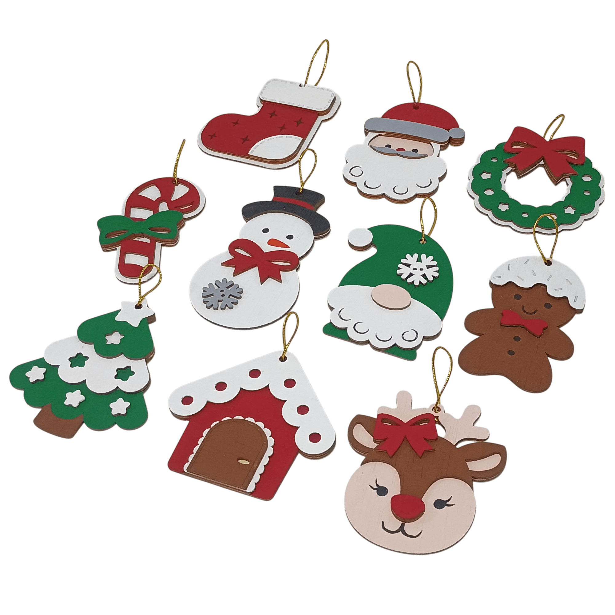 Adornos para arbol navieño para pintar x10 und - Image 3