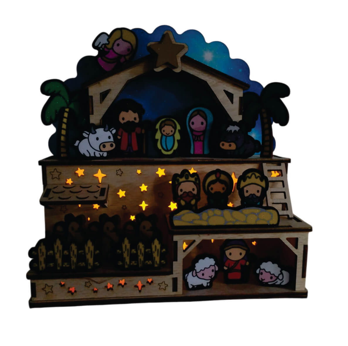 Pesebre Navideño 3 niveles figuras en color - Image 6